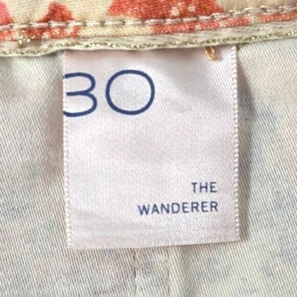 Pilcro The Wanderer Boho Patchwork Denim Shorts Sz 30 Frayed Hem - Picture 7 of 8